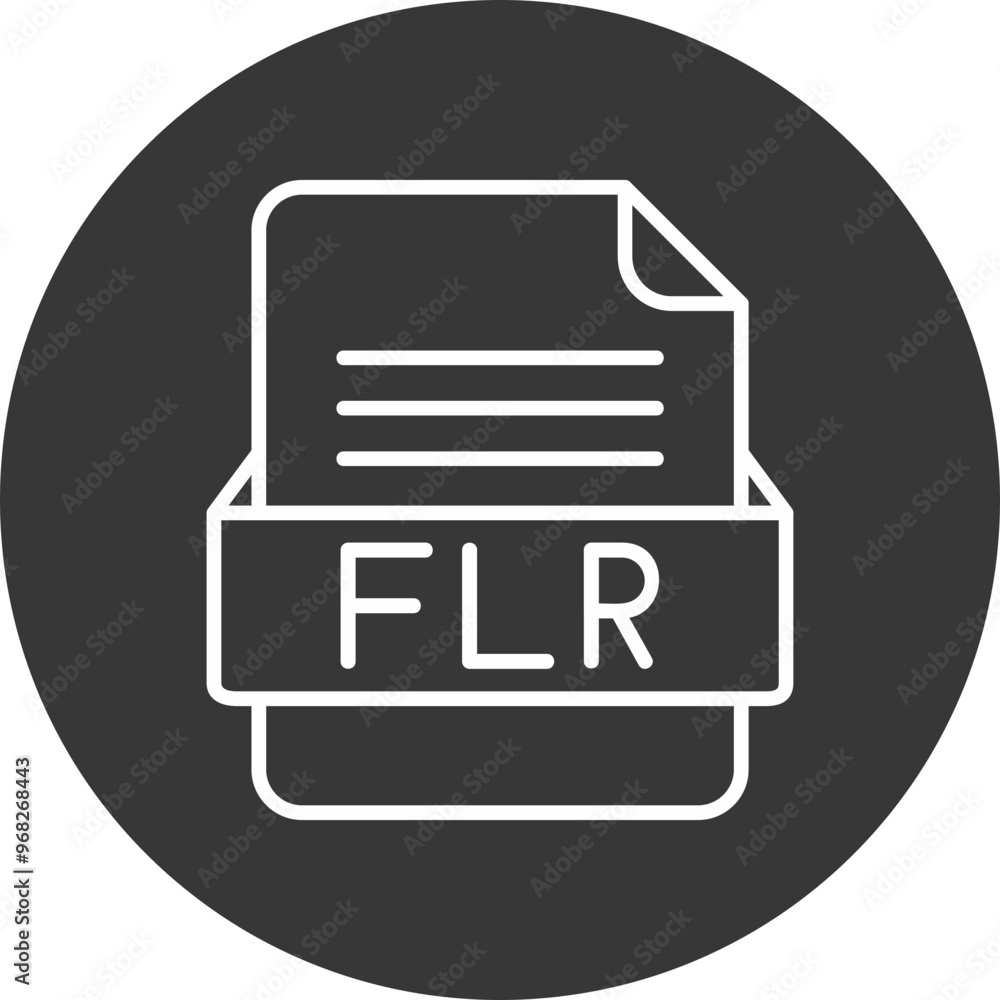 FLR File Format Vector Icon Design FLR File Format Vector Icon Design