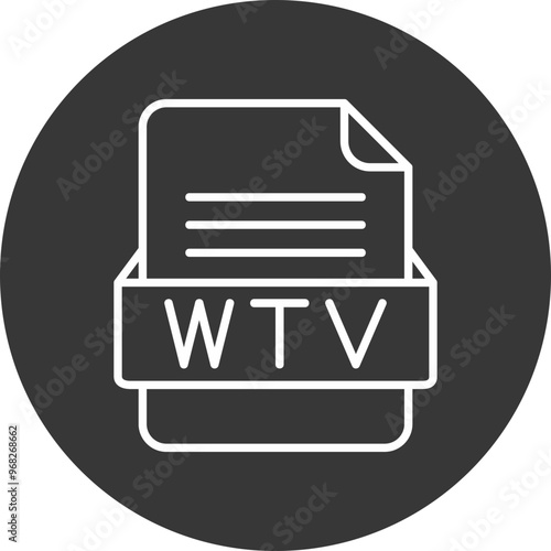 WTV File Format Vector Icon Design