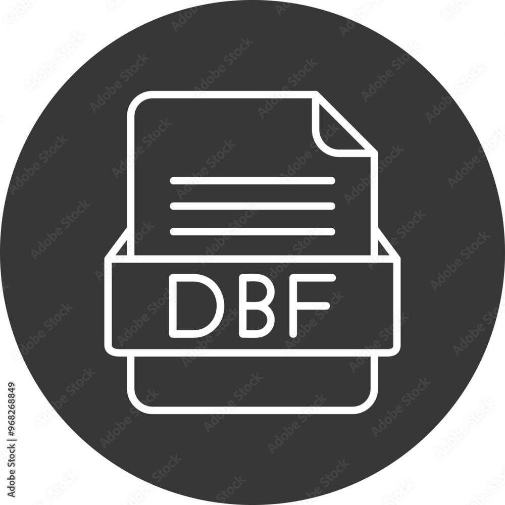 DBF File Format Vector Icon Design DBF File Format Vector Icon Design