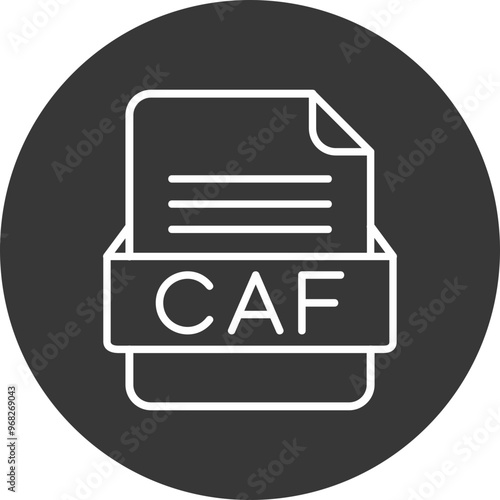 CAF File Format Vector Icon Design