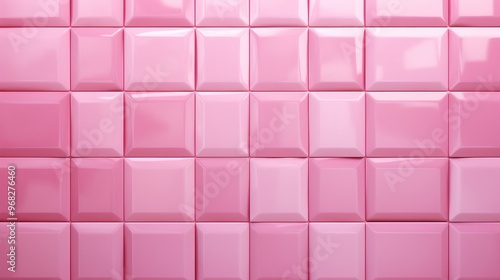 A smooth, pink tiled wall with a glossy finish, perfect for modern design aesthetics.