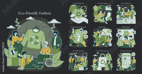 Eco Friendly Fashion. Flat Vector Illustration