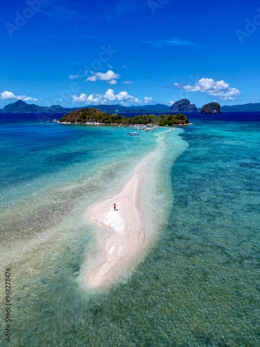 Man alone on a sandbar, Snake Island, Philipinnes