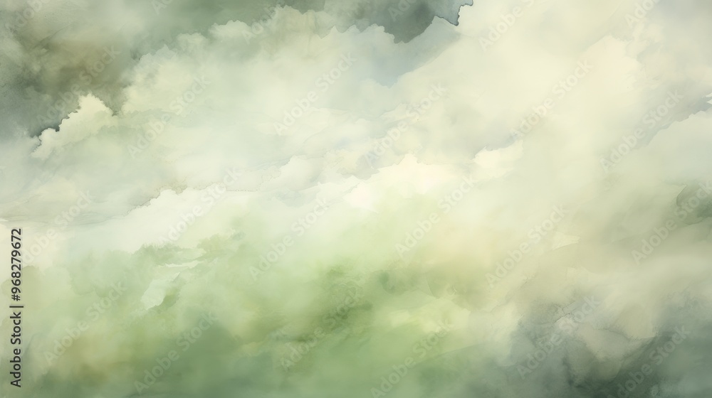 A soft watercolor depiction of clouds and mist, evoking a serene and tranquil atmosphere. A soft watercolor depiction of clouds and mist, evoking a serene and tranquil atmosphere.