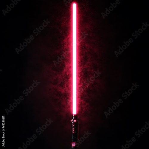 Red lightsaber with a dark background