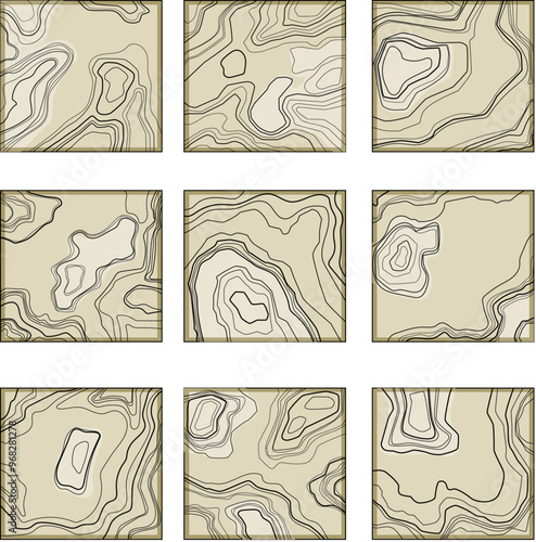 sea topogrphic set cartoon. trench ridge, shelf slope, plain canyon sea topogrphic sign. isolated symbol vector illustration