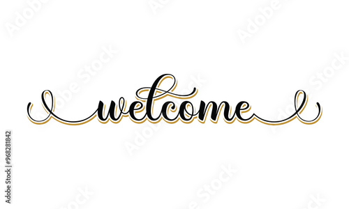 Welcome lettering Sign Modern Handwritten. Template Vector design elements for your wedding invitation