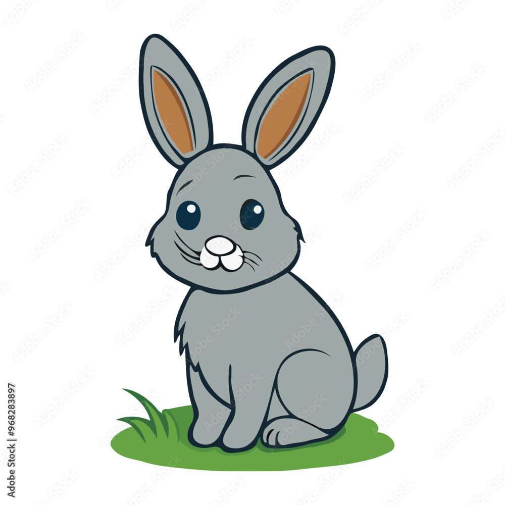 Cartoon rabbit with happy expression illustrated in vector clipart Cartoon rabbit with happy expression illustrated in vector clipart