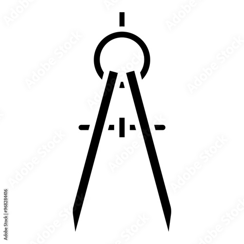 Drawing compass glyph solid icon