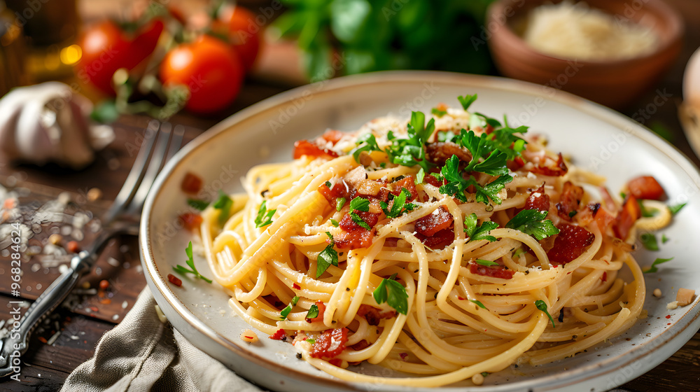 Spaghetti Carbonara With Crispy Pancetta Italy Spaghetti Carbonara With Crispy Pancetta Italy