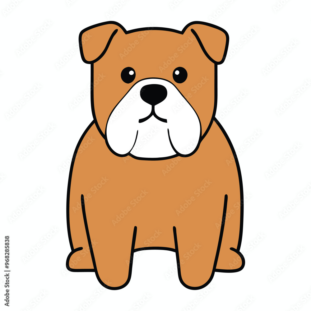 Fototapeta premium Bulldog illustrated in cartoon vector clipart
