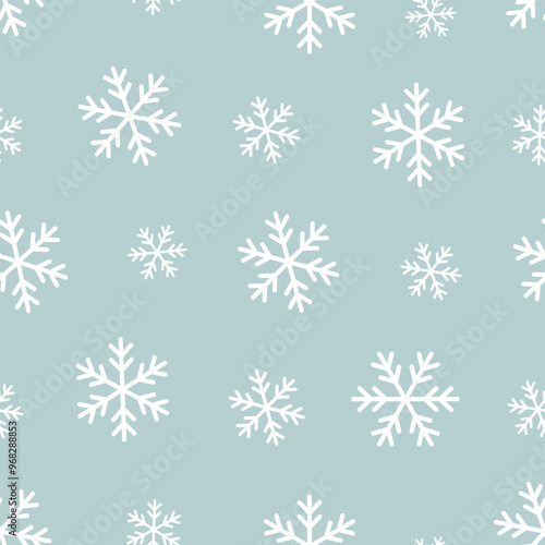 Snowflakes vector seamless pattern. Snowfall christmas repeat backdrop. Seamless pattern christmas snowfall, backdrop winter snowflake illustration