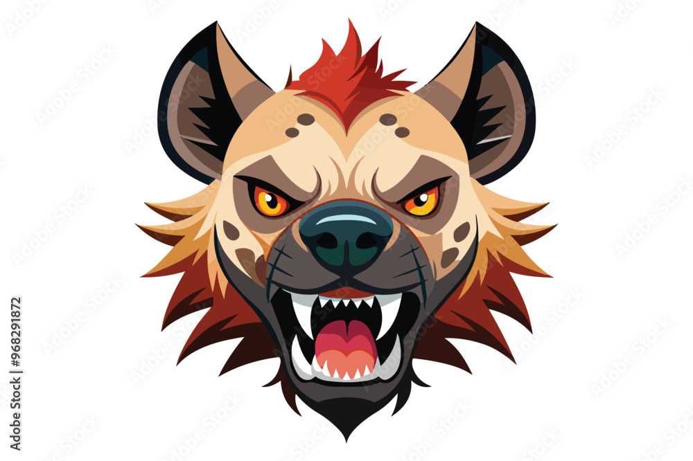 Obraz premium 2D flat vector art of a hyena head