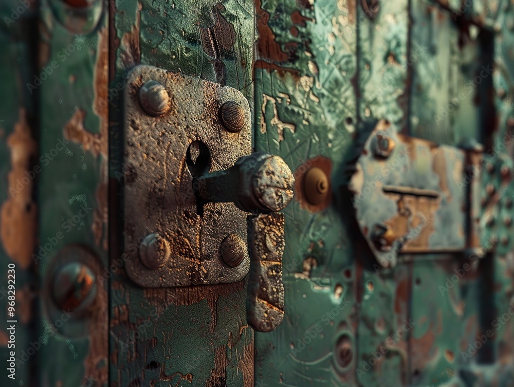 Close-up of a Rusty Door with a Vintage Lock Close-up of a Rusty Door with a Vintage Lock