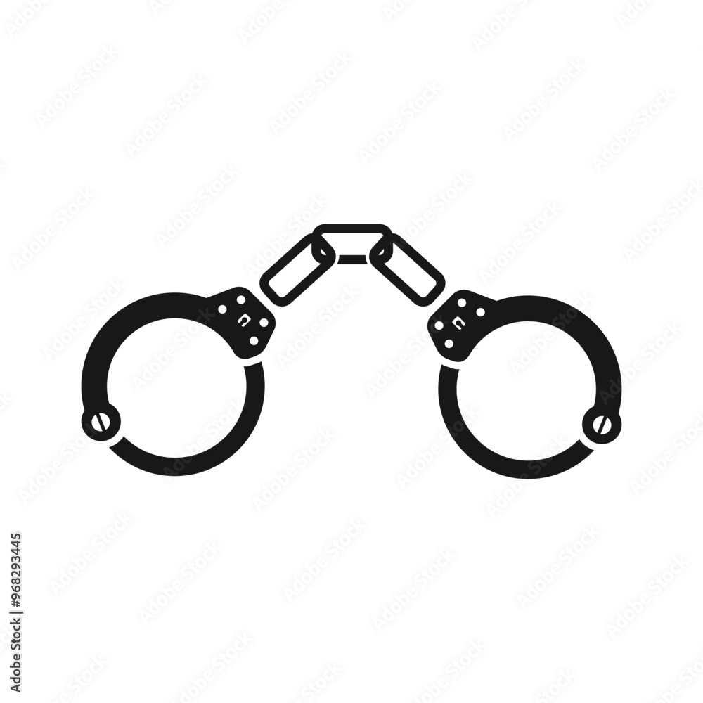 Handcuffs Simple icon. Flat style design. Handcuffs Simple icon. Flat style design.