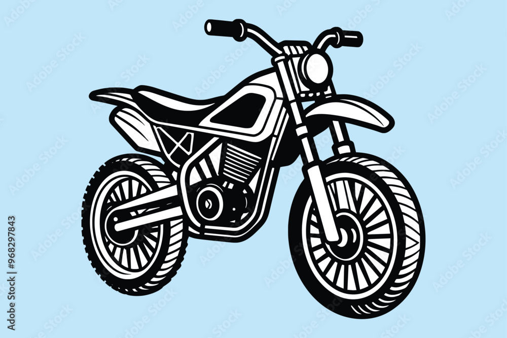Silhouette art of a motorbike isolated on white background Silhouette art of a motorbike isolated on white background