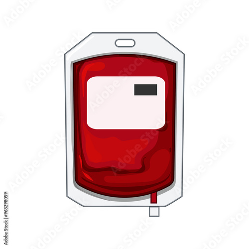 hemoglobin blood donor bag cartoon. storage compatibility, screening safety, needle tubing hemoglobin blood donor bag sign. isolated symbol vector illustration