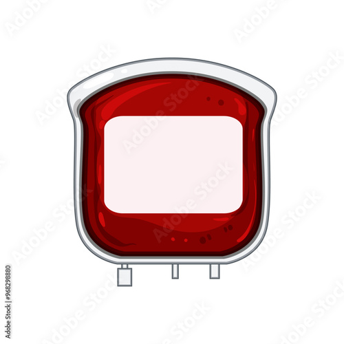 screening blood donor bag cartoon. safety needle, tubing anticoagulant, volume labeling screening blood donor bag sign. isolated symbol vector illustration