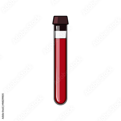 diagnostics blood test vial cartoon. phlebotomy serum, plasma hematology, centrifuge needle diagnostics blood test vial sign. isolated symbol vector illustration