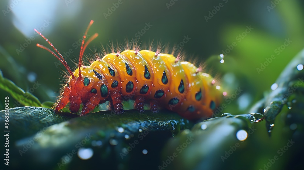 Magical caterpillar metamorphosis depicted in a captivating visual transformation journey picture Magical caterpillar metamorphosis depicted in a captivating visual transformation journey picture