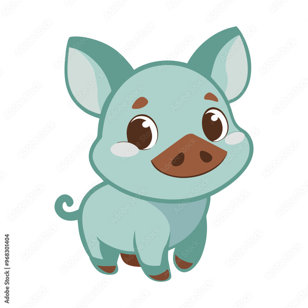 Piglet cartoon illustration in flat vector style Piglet cartoon illustration in flat vector style