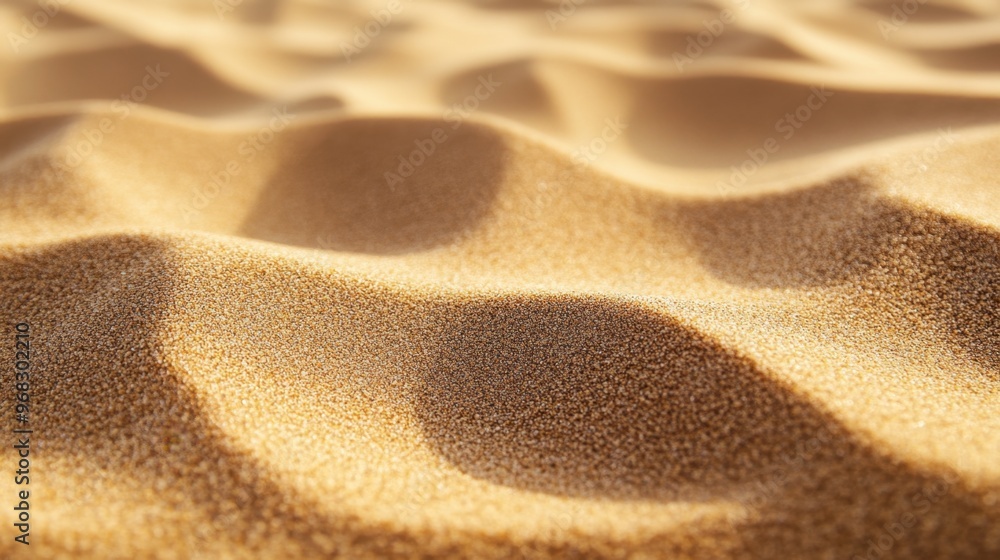 A close-up of desert sand, showing the individual grains and the subtle color variations. A close-up of desert sand, showing the individual grains and the subtle color variations.