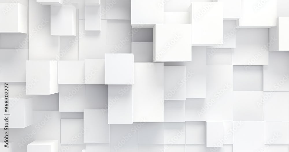 A textured arrangement of white cubes creating a modern, abstract background. A textured arrangement of white cubes creating a modern, abstract background.
