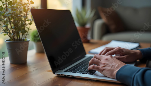 Wallpaper Mural a group of three people creating code, each of them has a laptop, hands over a laptop writting code Torontodigital.ca