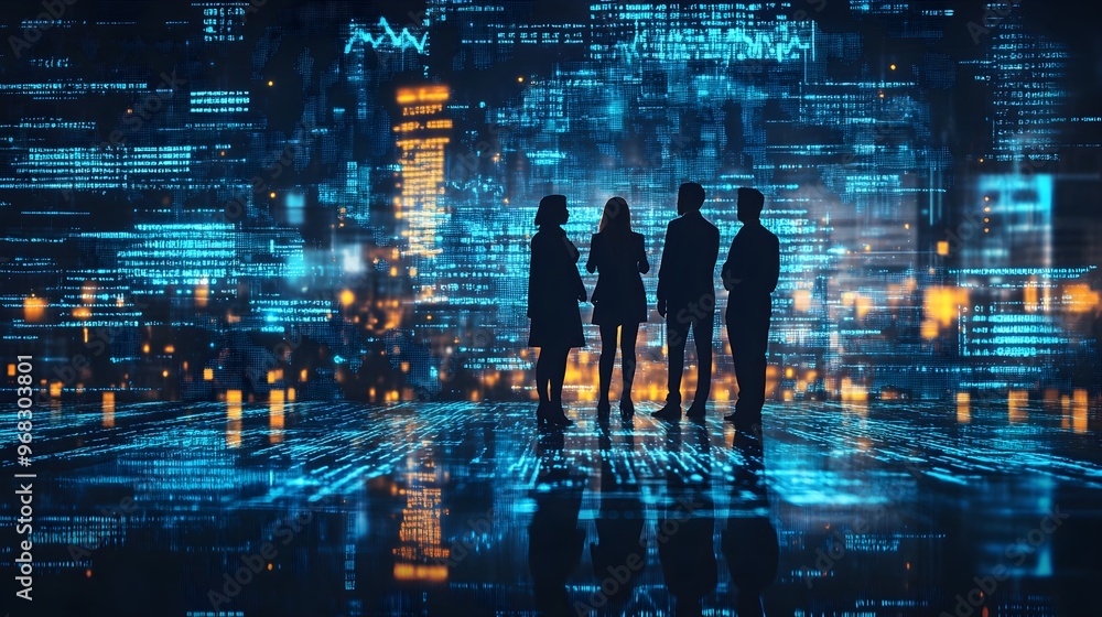 Group of professionals standing together, poised and prepared ahead image Group of professionals standing together, poised and prepared ahead image