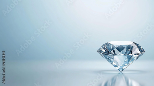 Perfect Diamond on Pure Color Background