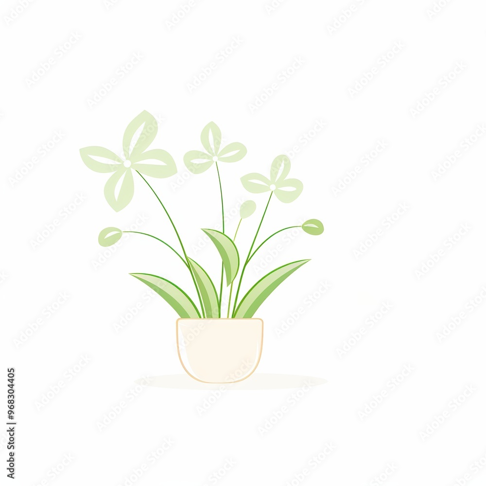 A serene plant in a minimalist pot, featuring delicate green leaves, perfect for home decor or wellness themes. A serene plant in a minimalist pot, featuring delicate green leaves, perfect for home decor or wellness themes.