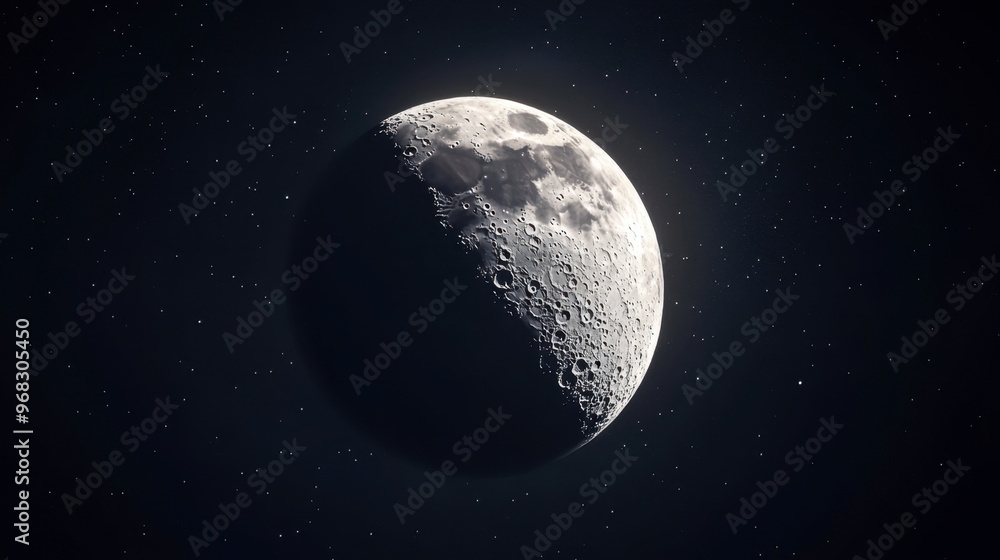 A crescent Moon with the rest of the lunar surface faintly illuminated by Earthshine. A crescent Moon with the rest of the lunar surface faintly illuminated by Earthshine.