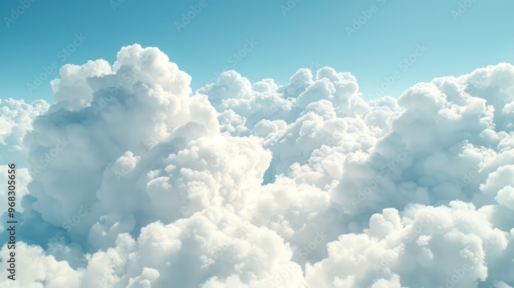 A serene view of fluffy white clouds against a blue sky, evoking a sense of peace and tranquility. A serene view of fluffy white clouds against a blue sky, evoking a sense of peace and tranquility.