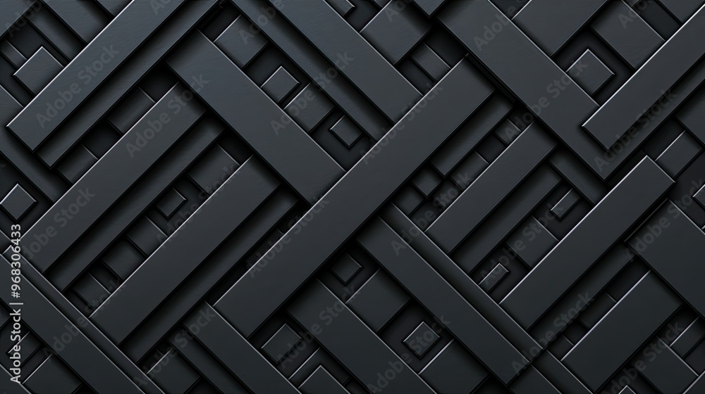 Fototapeta premium A textured black surface featuring a woven pattern, ideal for backgrounds or design elements.