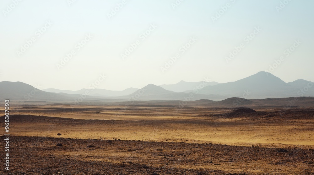 A distant mirage shimmering on the horizon, with the desert heat distorting the view. A distant mirage shimmering on the horizon, with the desert heat distorting the view.