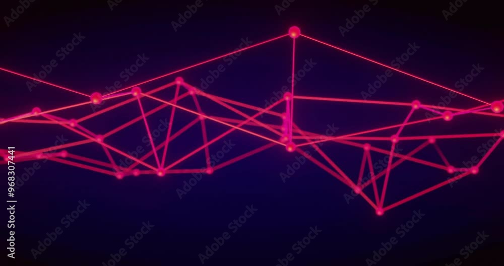 Animation of network of connections on black background Animation of network of connections on black background