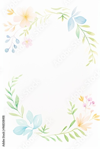 A beautiful floral frame design with soft pastel colors, perfect for invitations, announcements, or artwork.