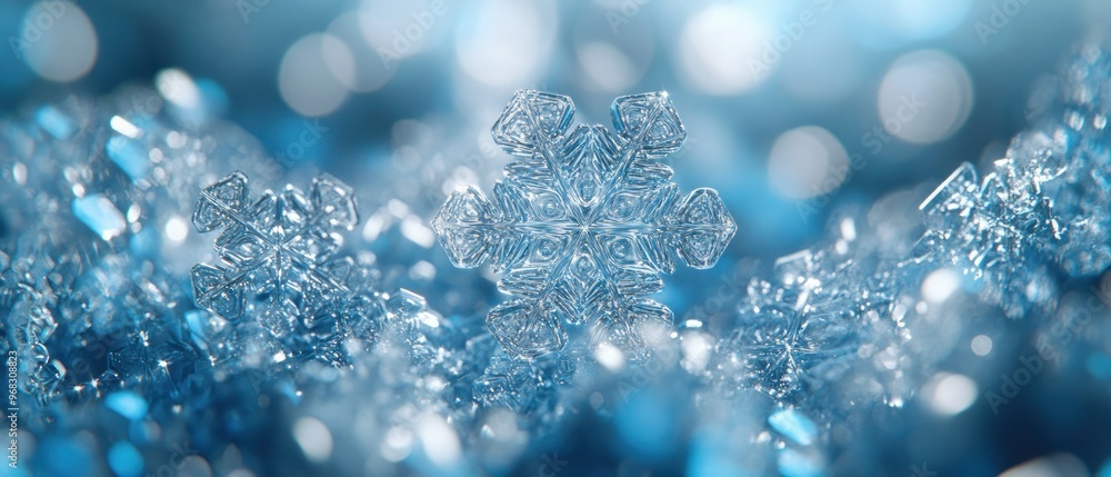 A Single Snowflake in Focus with Blurred Background A Single Snowflake in Focus with Blurred Background