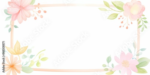 A beautiful pastel floral frame design perfect for invitations, cards, and decorative displays.