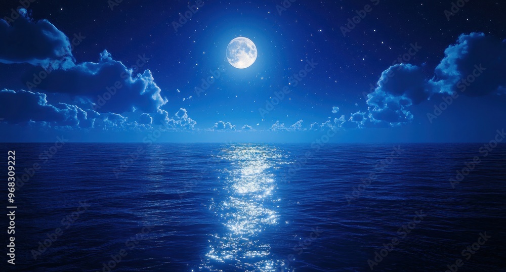 Serene Moonlight Over the Ocean Serene Moonlight Over the Ocean