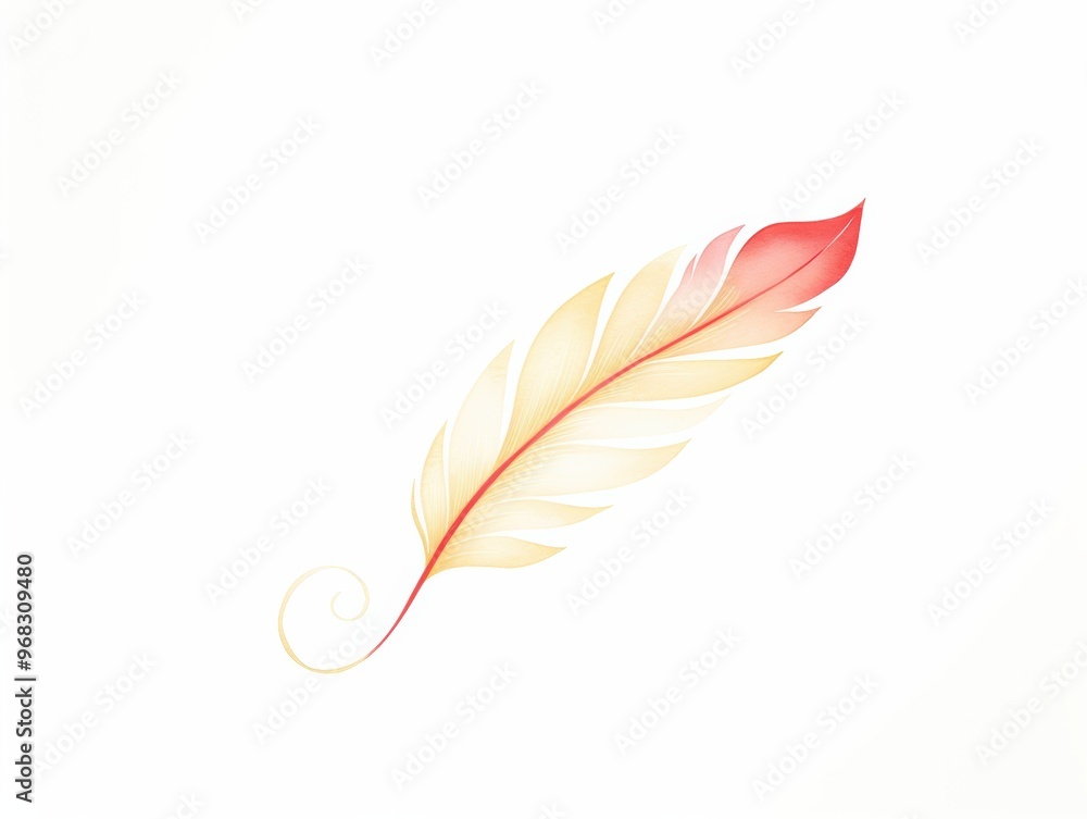 A beautiful watercolored feather design, featuring soft pastel colors and an elegant shape, perfect for artistic projects. A beautiful watercolored feather design, featuring soft pastel colors and an elegant shape, perfect for artistic projects.