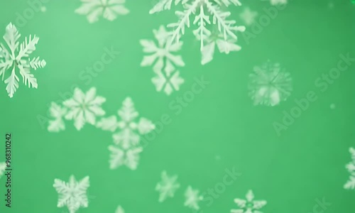 Wallpaper Mural White Snowflakes on Green Background Torontodigital.ca