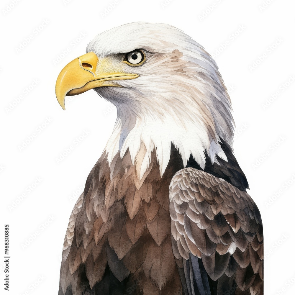 Detailed Illustration of a Majestic Bald Eagle - Perfect for Wildlife Projects, Nature-Themed Decor & Educational Use Detailed Illustration of a Majestic Bald Eagle - Perfect for Wildlife Projects, Nature-Themed Decor & Educational Use