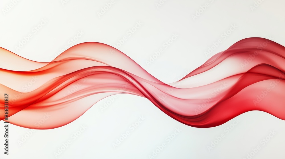 Abstract red wave on white background, flowing Abstract red wave on white background, flowing