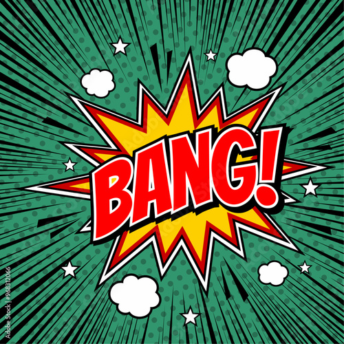 Comic Text BANG speech bubble in Pop Art style
