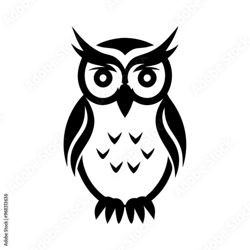 Owl Silhouette Icon - Transparent Background Clipart 