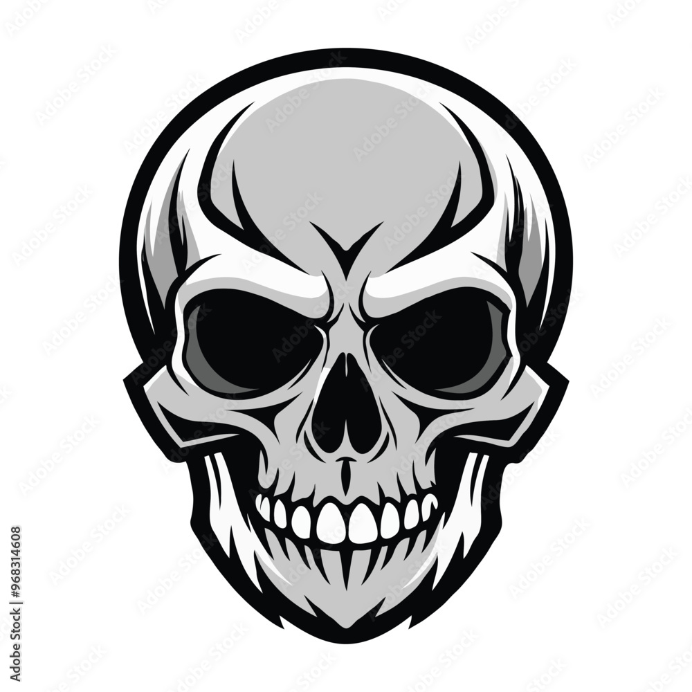 Vector clipart of black and white skull illustration Vector clipart of black and white skull illustration