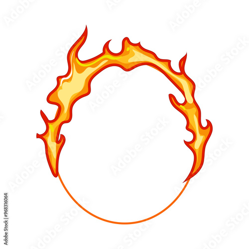heat circle fire cartoon. burn inferno, smoke ignition, spark wild heat circle fire sign. isolated symbol vector illustration
