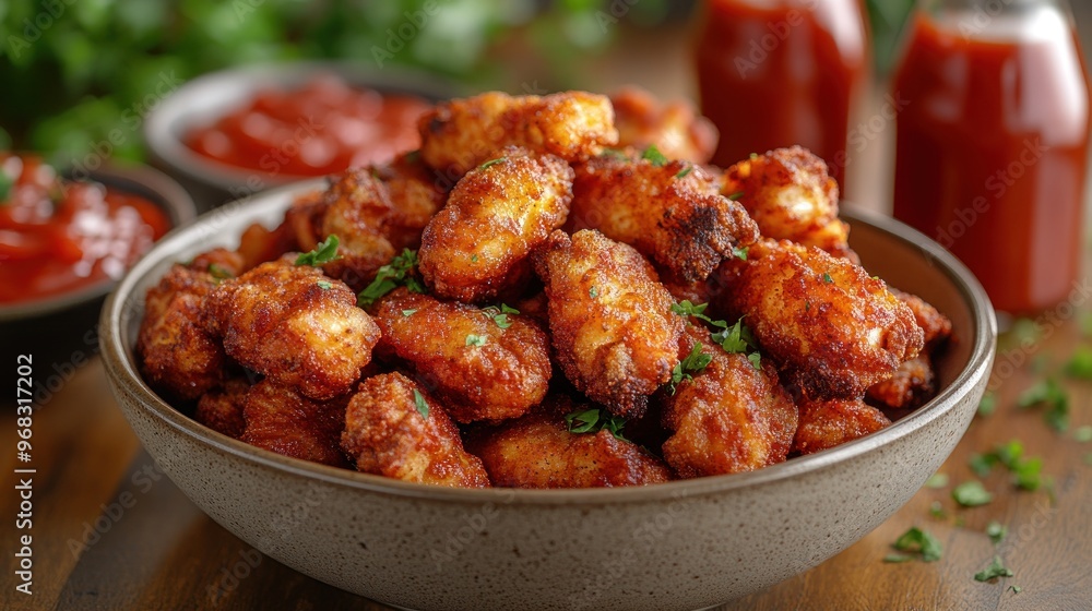 Crispy Fried Chicken Bites with Dipping Sauce Crispy Fried Chicken Bites with Dipping Sauce