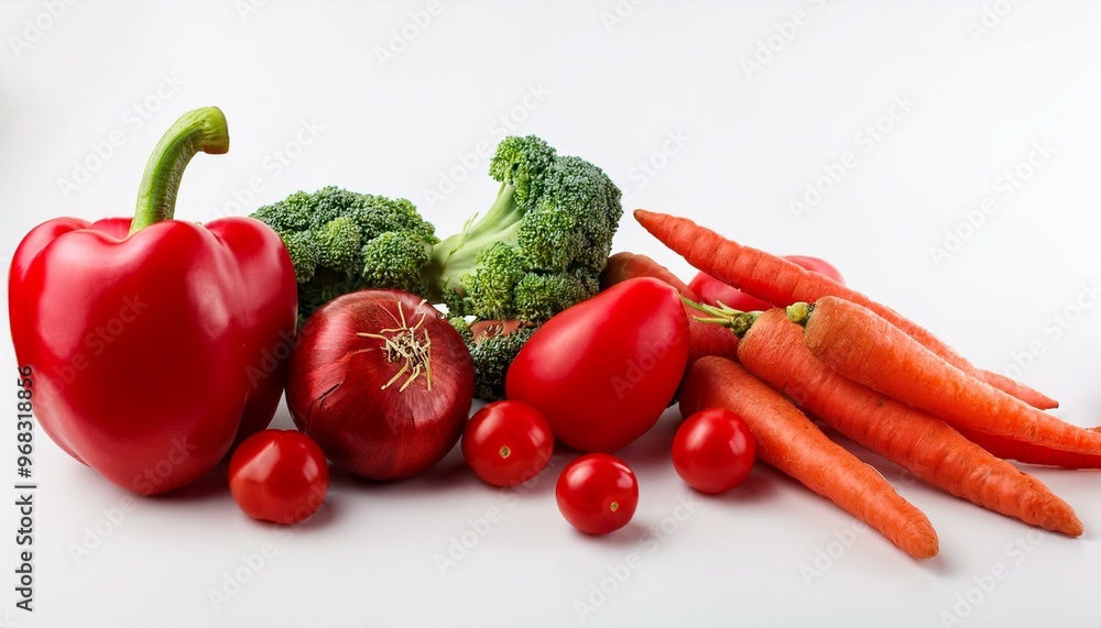 red vegetables white background red vegetables white background